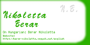 nikoletta berar business card